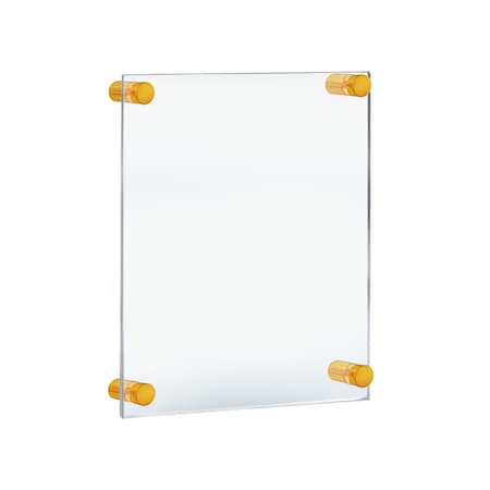 Azar Displays Floating Acrylic Wall Frame with Silver Stand Off Caps: 11'' x 17'' Graphic Size 105508-GLD